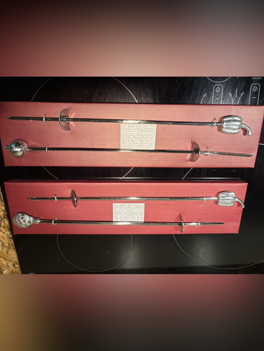 Decorative Stainless Steel BBQ Skewer Set NWOT